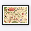 Vintage Map of Hartford, Connecticut 1927