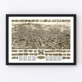 Vintage Map of Meriden, Connecticut 1918