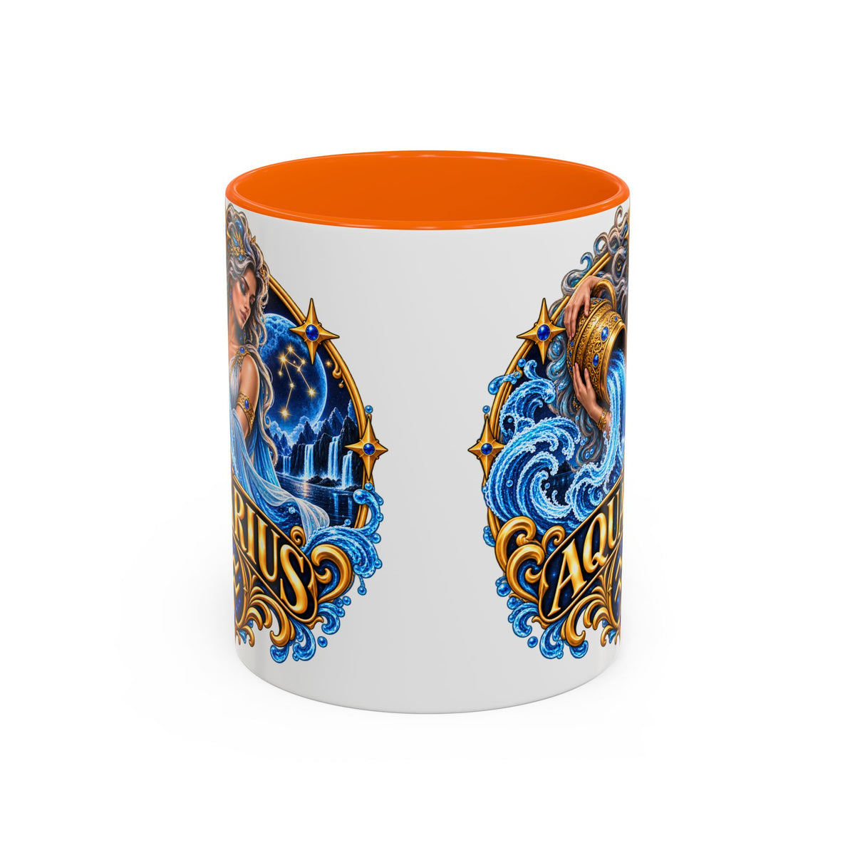 Aquarius Zodiac Coffee Mug — Illustrated Water Bearer Astrology Gift (11/15oz)