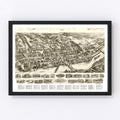 Vintage Map of Shelton, Connecticut 1919