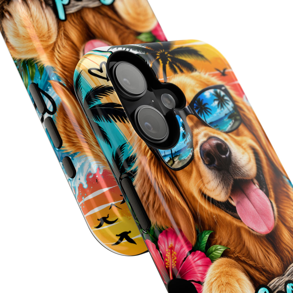 Phone Case — 'Good Vibes Only' Tropical Dog Impact-Resistant Case
