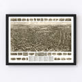 Vintage Map of Waterbury, Connecticut 1917