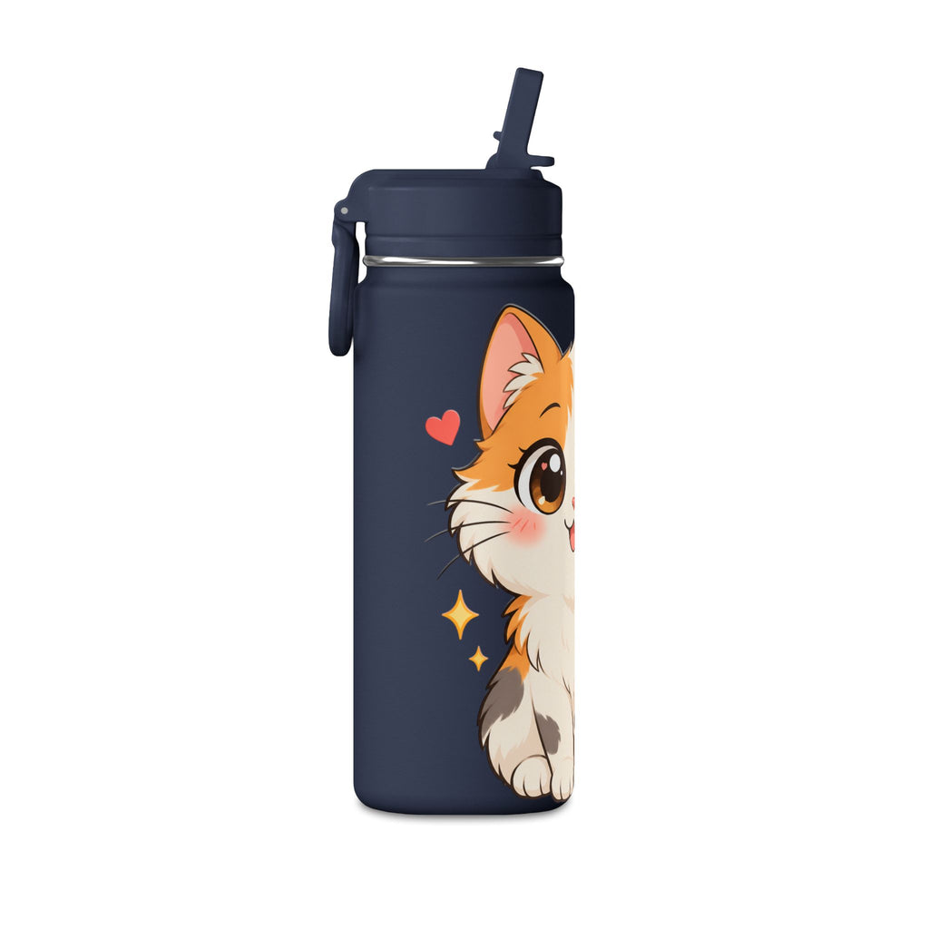 Cute Calico Cat Water Bottle, 20oz