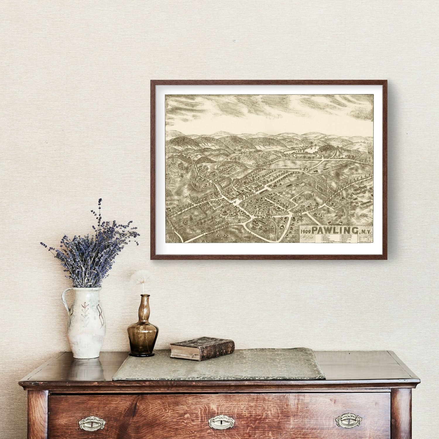 Vintage Map of Pawling, New York 1909
