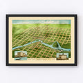 Vintage Map of Sioux Falls, South Dakota 1881
