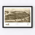 Vintage Map of Atlantic City, New Jersey 1909