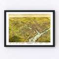 Vintage Map of Bangor, Maine 1875