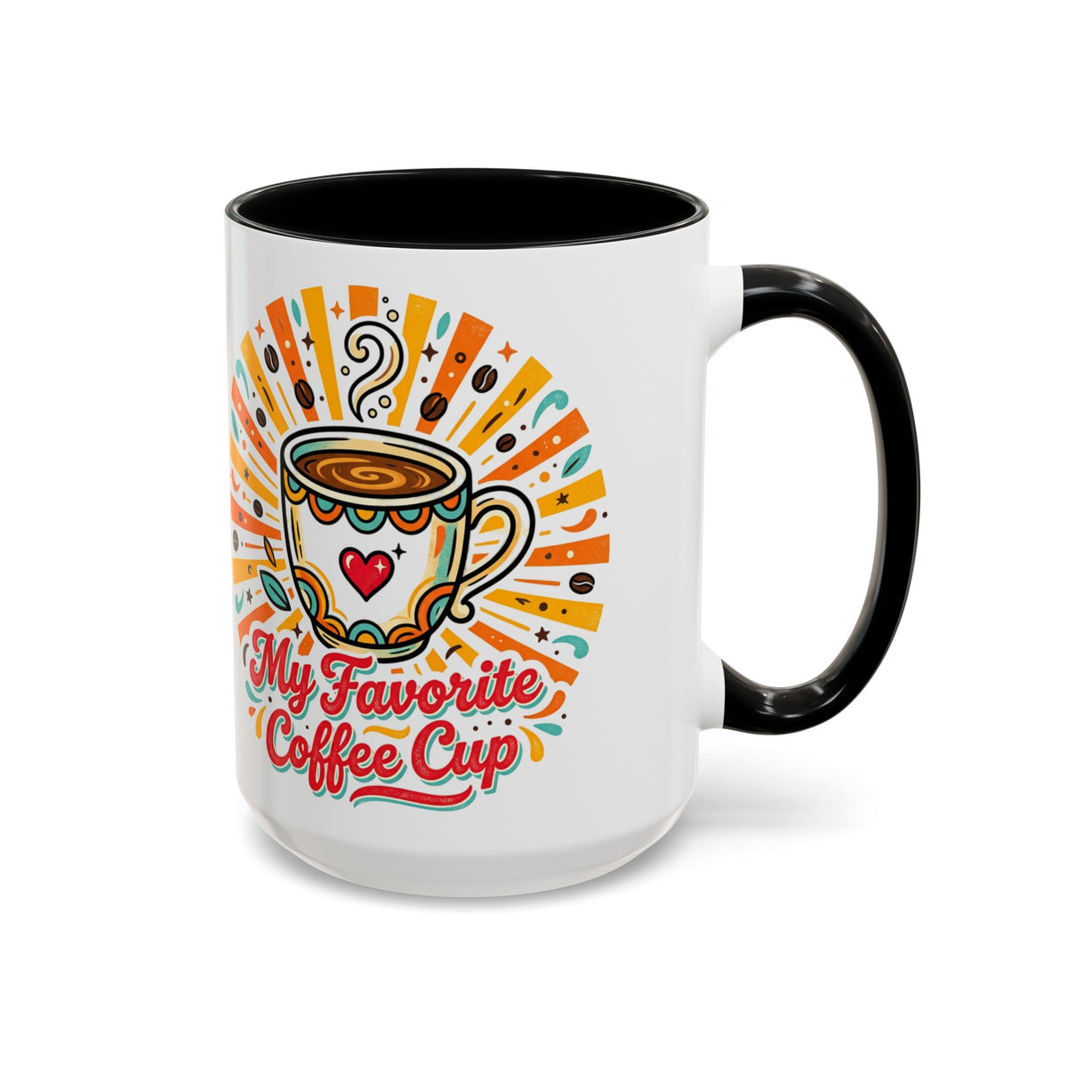 My Favorite Coffee Cup Accent Mug — Colorful Ceramic Coffee Mug (11/15oz)