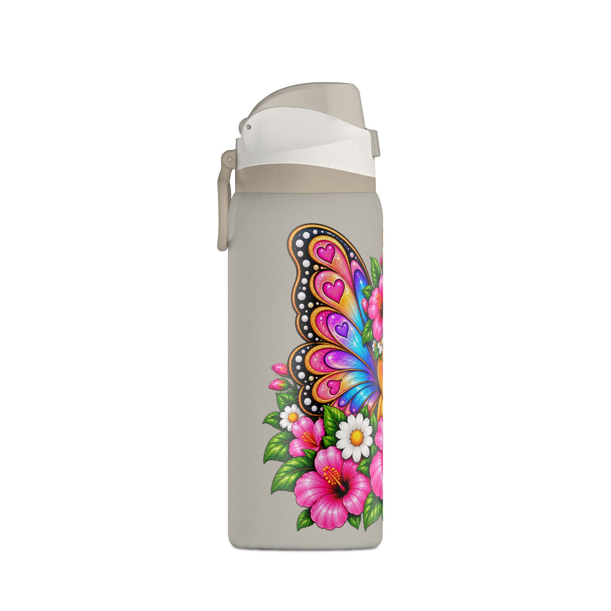 Floral Butterfly Insulated Water Bottle 32oz
