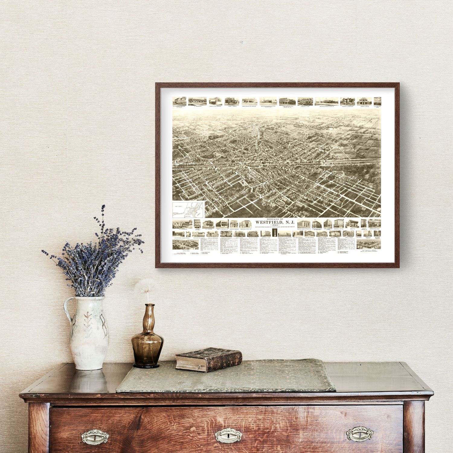 Vintage Map of Westfield, New Jersey 1929