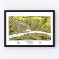 Vintage Map of Gardiner & Pittston, Maine 1878
