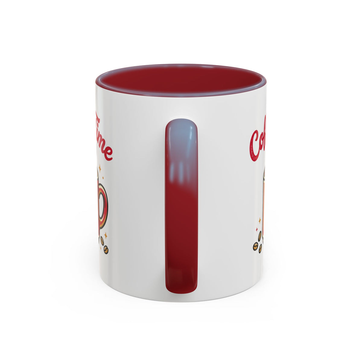 Coffee Mug - "Coffee Time" Red Accent Ceramic Mug (11/15oz)