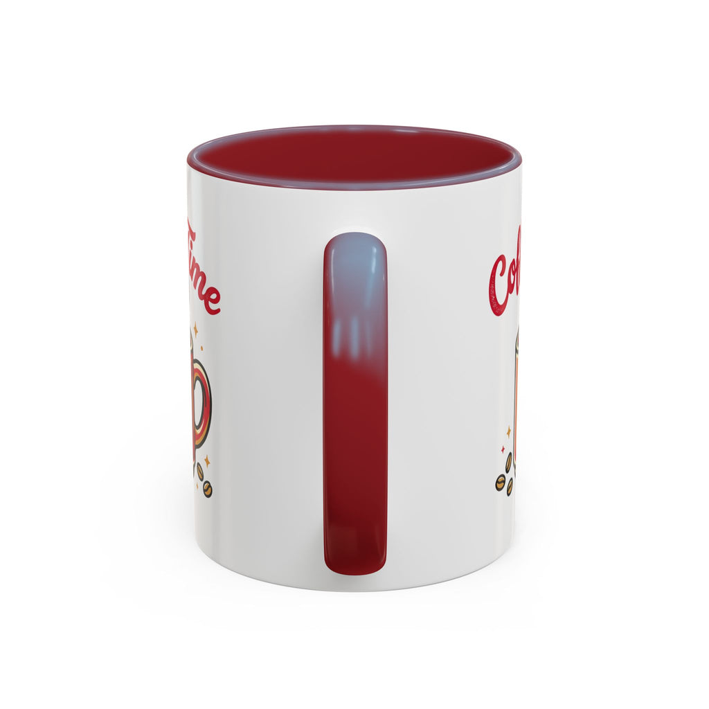 Coffee Mug - "Coffee Time" Red Accent Ceramic Mug (11/15oz)