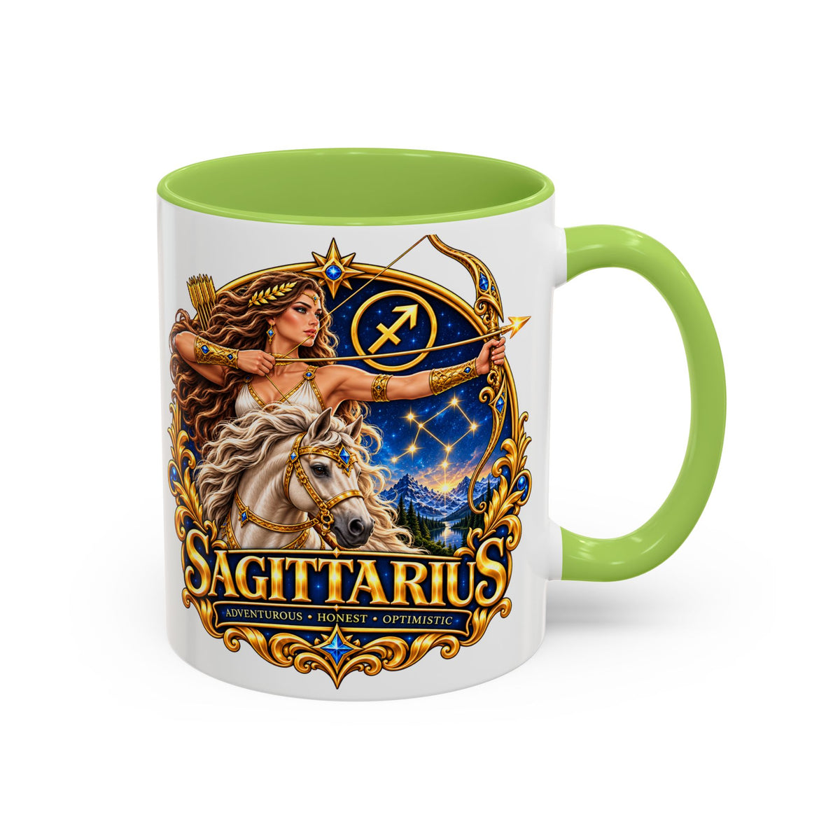 Sagittarius Accent Coffee Mug — Zodiac Archer Design (11/15oz)