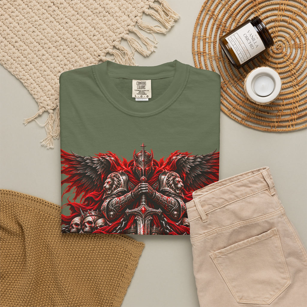 Strength Warrior T-Shirt — Gothic Skull Wings Graphic Tee