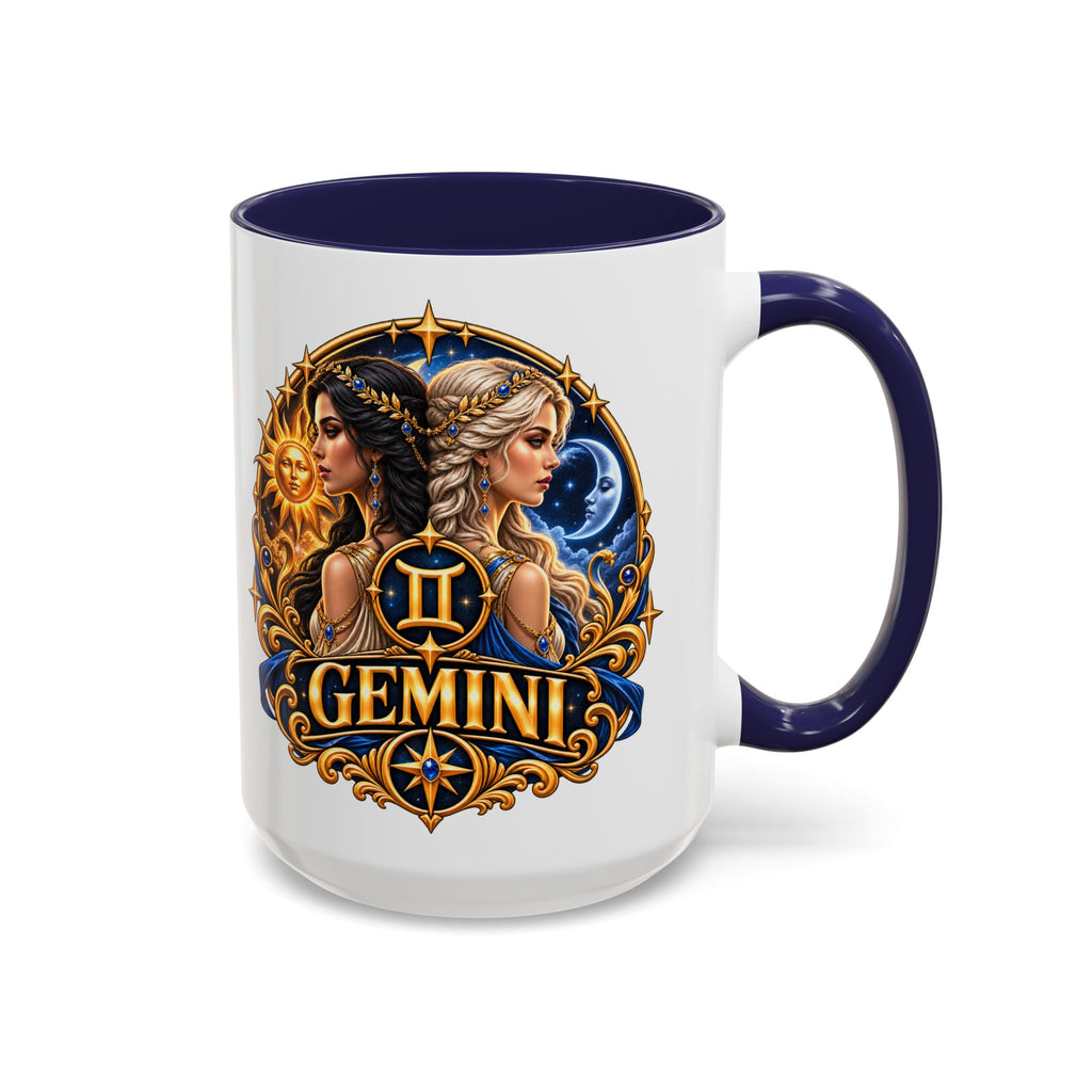 Gemini Zodiac Coffee Mug — Gemini Sign Astrology Accent Mug (11/15oz)
