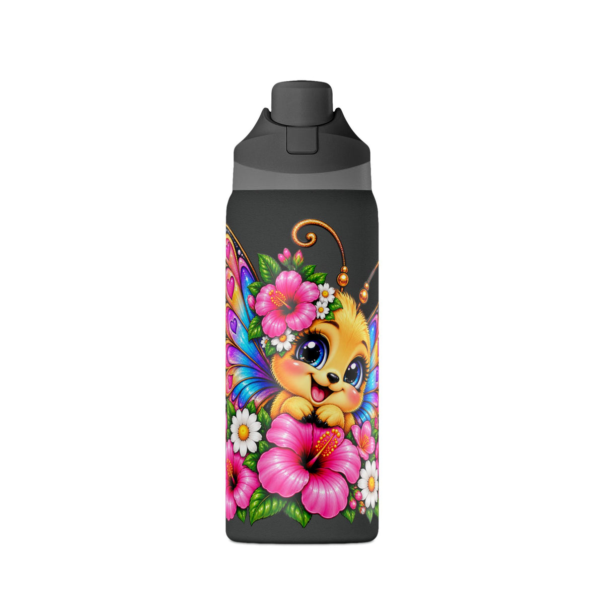 Floral Butterfly Insulated Water Bottle 32oz