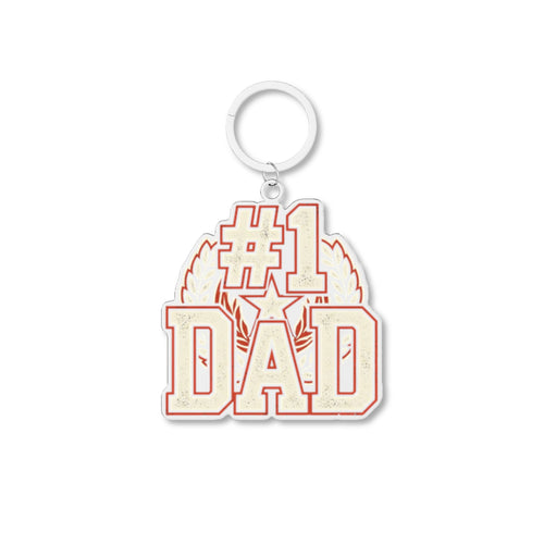 #1 Dad Keychain — Father's Day Keyring