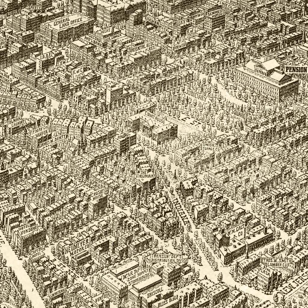 Vintage Map of Washington,  1923