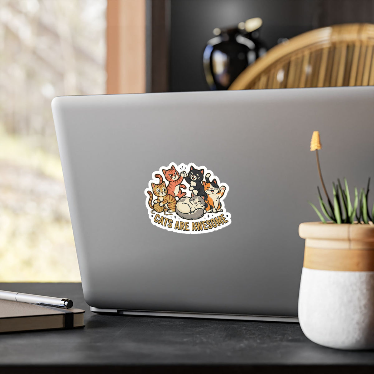 Cats Are Awesome Vinyl Sticker - Cat Decal