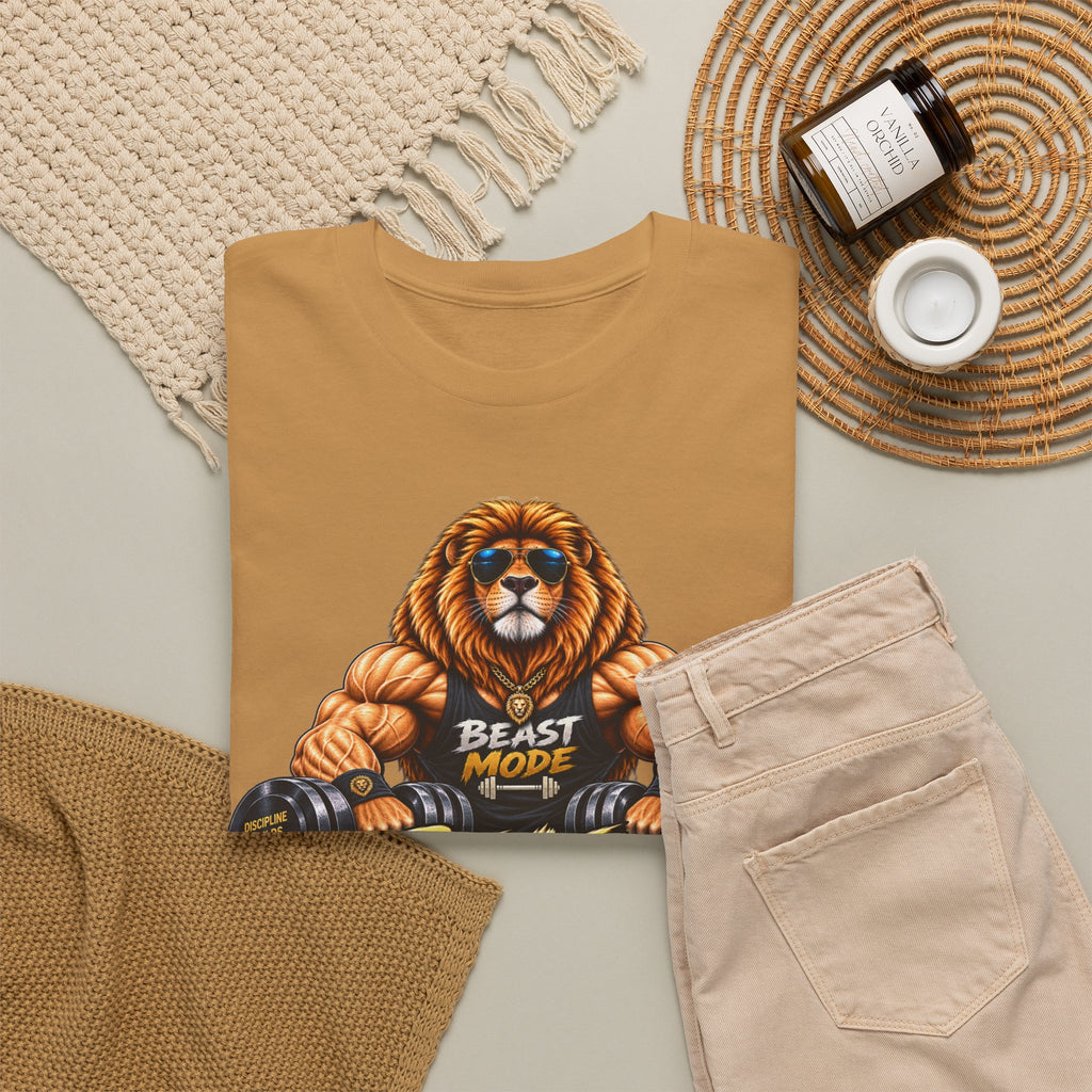 Beast Mode Lion T-Shirt — Workout Gym Fitness Tee