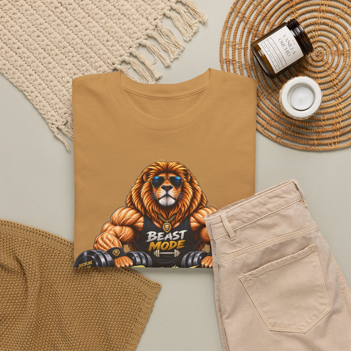 Beast Mode Lion T-Shirt — Workout Gym Fitness Tee