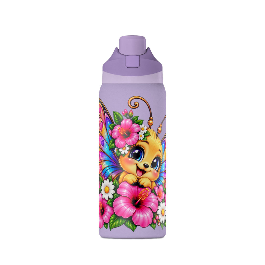 Floral Butterfly Insulated Water Bottle 32oz