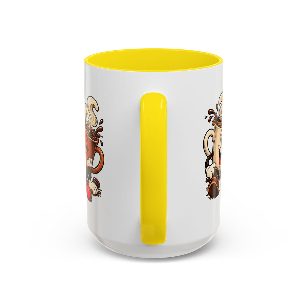 Coffee Cartoon Mug — Cute Dancing Coffee Cups Accent Mug