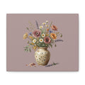 Botanical Vase Floral Canvas Print — Vintage Wildflower Wall Art