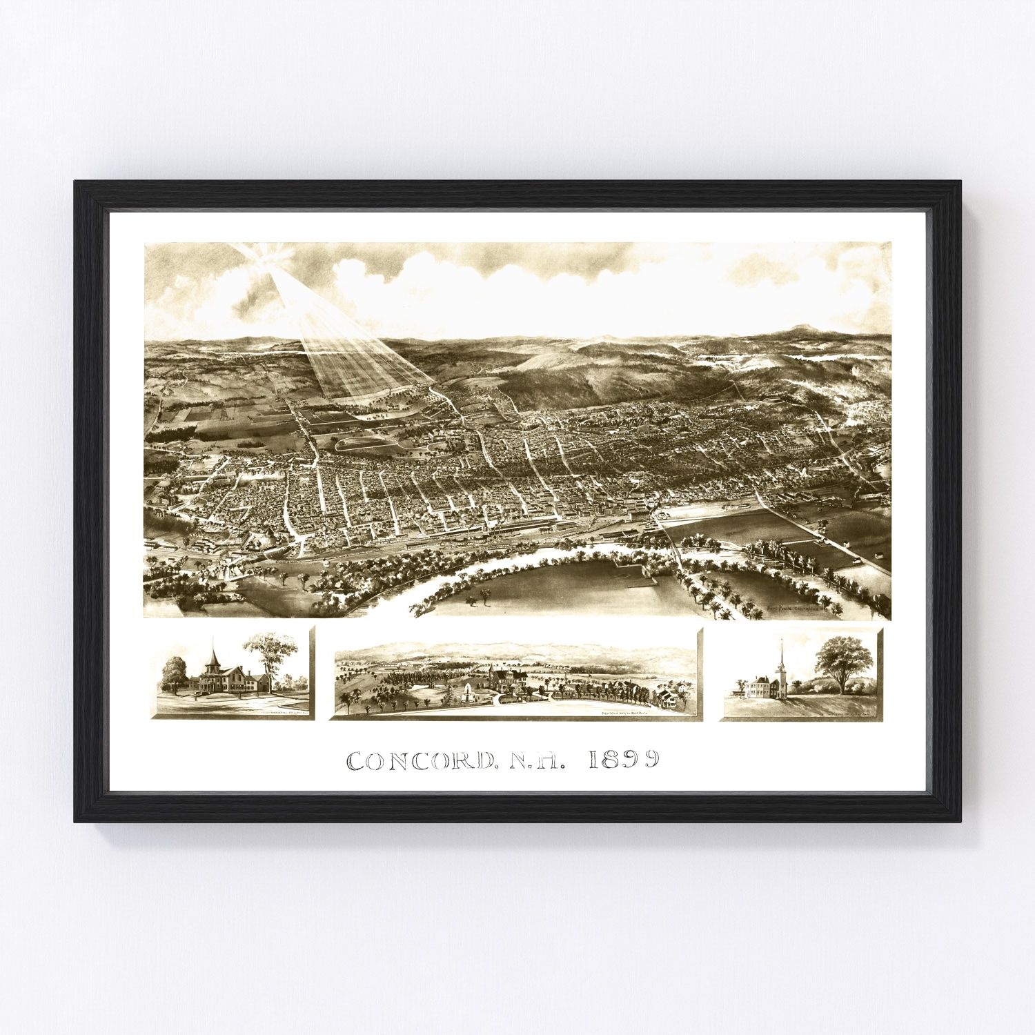 Vintage Map of Concord, New Hampshire 1899