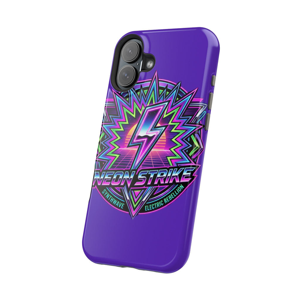 Neon Strike Phone Case — Retro 80s Lightning Magnetic Impact-Resistant Cover