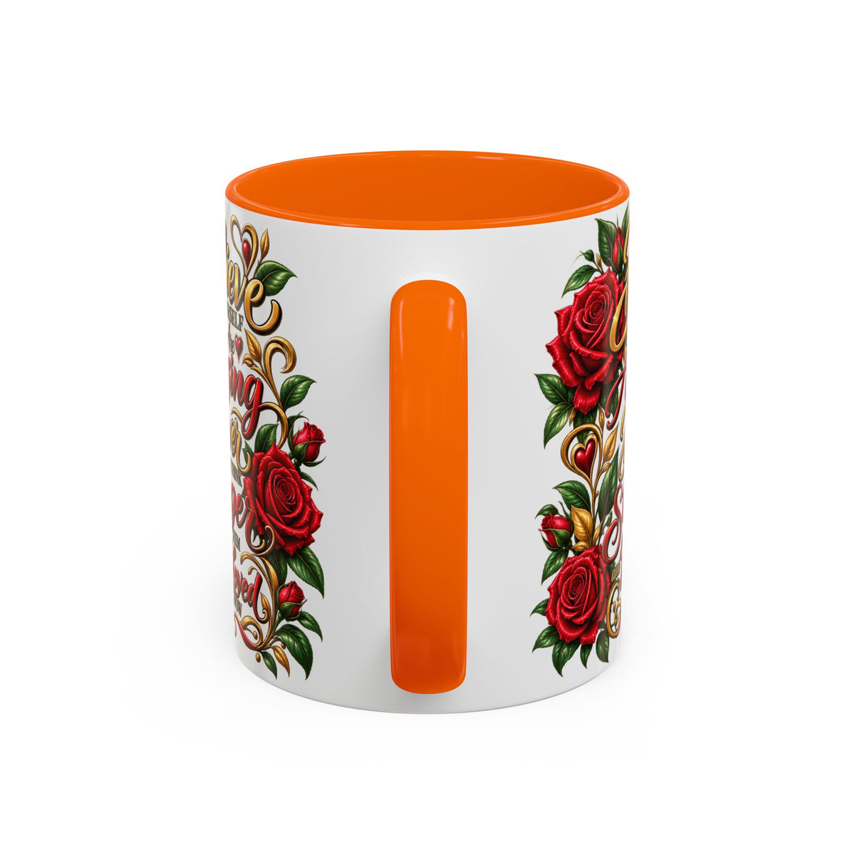 Inspirational Rose Coffee Mug — "Believe in Yourself" Motivational Tea Cup