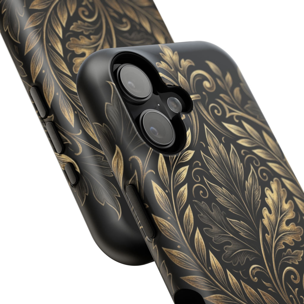 Baroque Gold Leaf Phone Case — Impact-Resistant Protective Cover