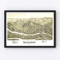 Vintage Map of Buckhannon, West Virginia 1900