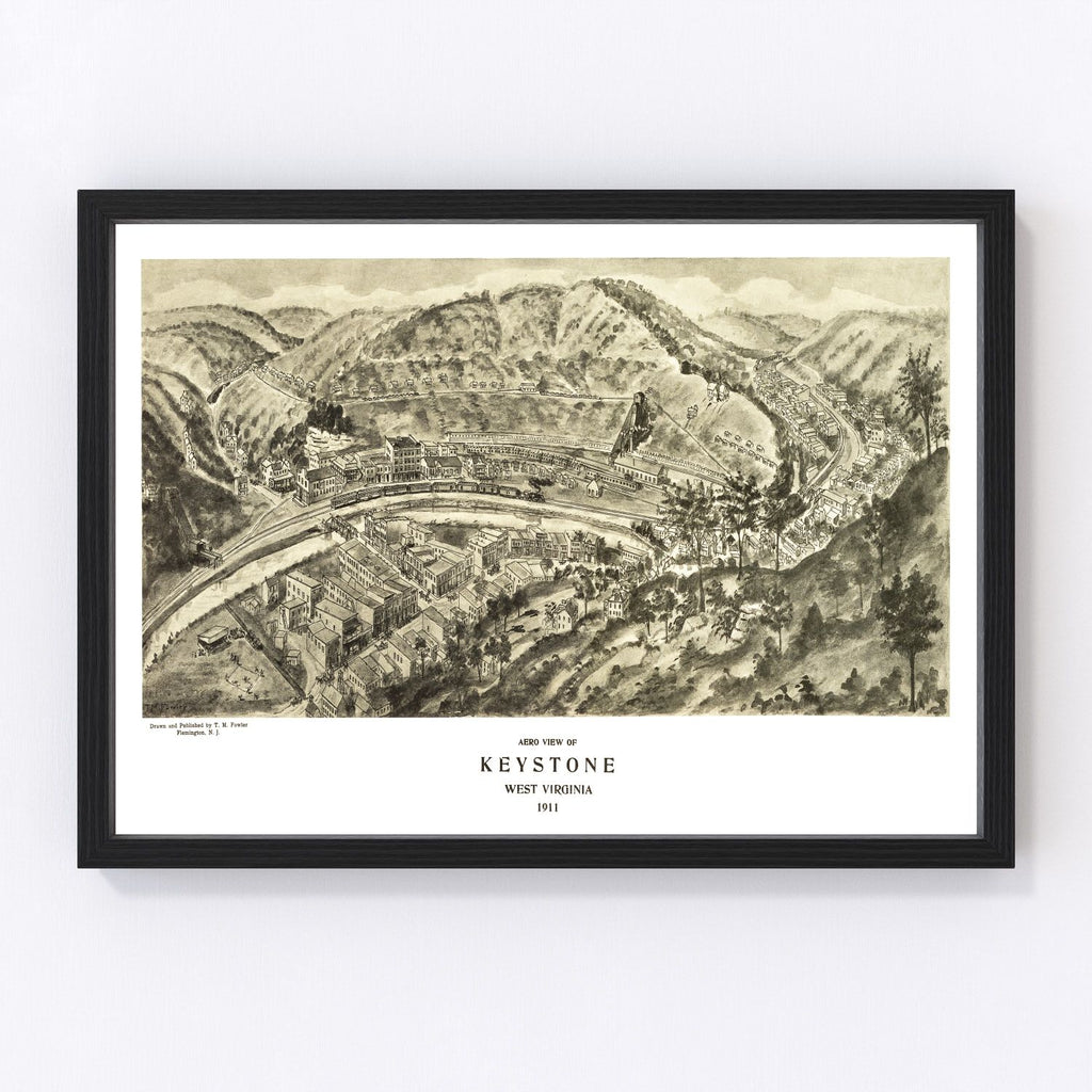 Vintage Map of Keystone, West Virginia 1911