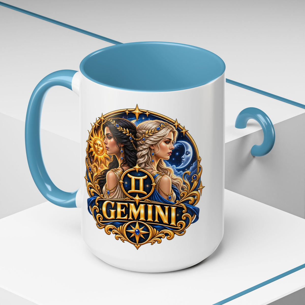Gemini Zodiac Coffee Mug — Gemini Sign Astrology Accent Mug (11/15oz)