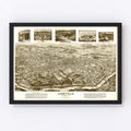 Vintage Map of Asheville, North Carolina 1912