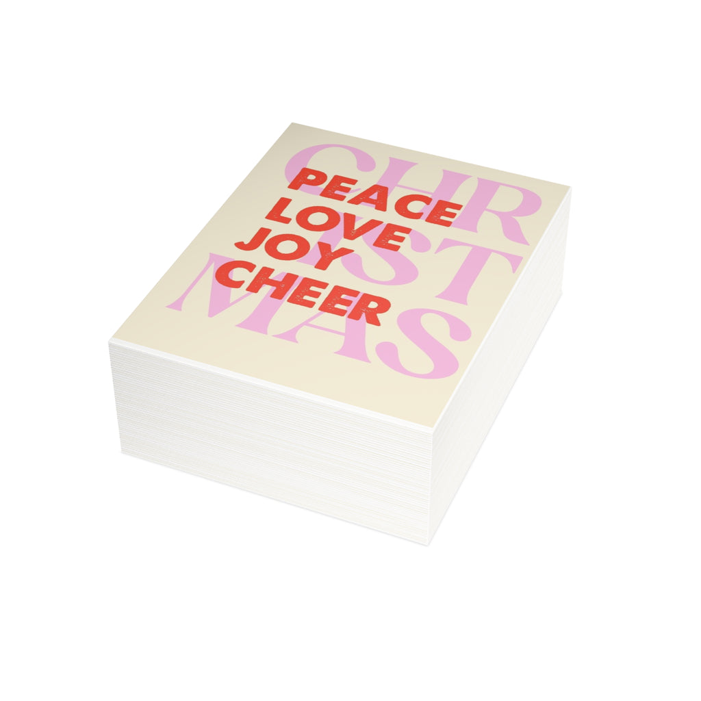Christmas Peace Love Cheer Postcard Bundles (envelopes included)