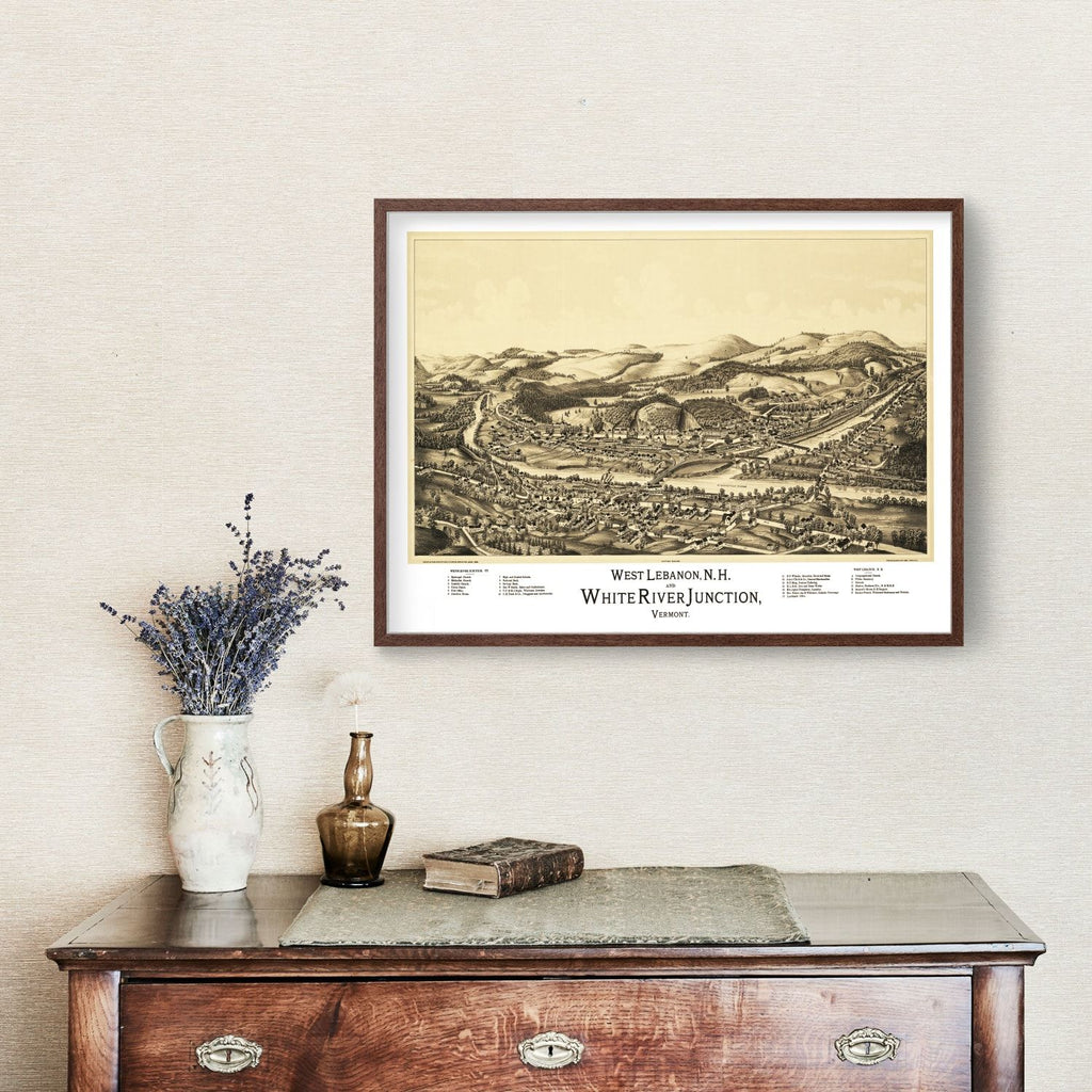 Vintage Map of West Lebanon, New Hampshire 1889