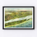 Vintage Map of Palm Beach & Lake Worth, Florida 1915