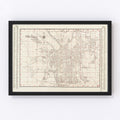 Vintage Map of Montgomery, Alabama 1956