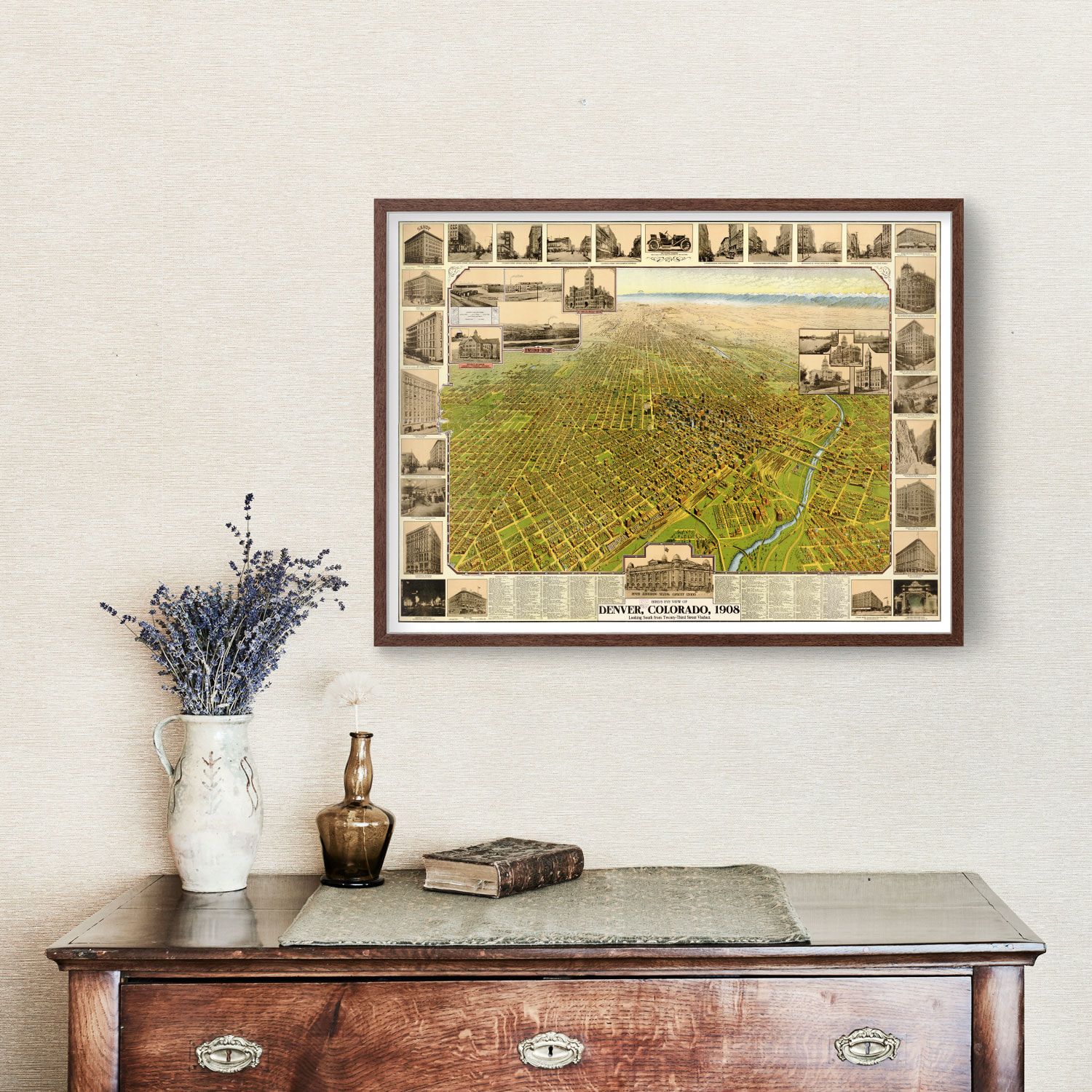 Vintage Map of Denver, Colorado 1907