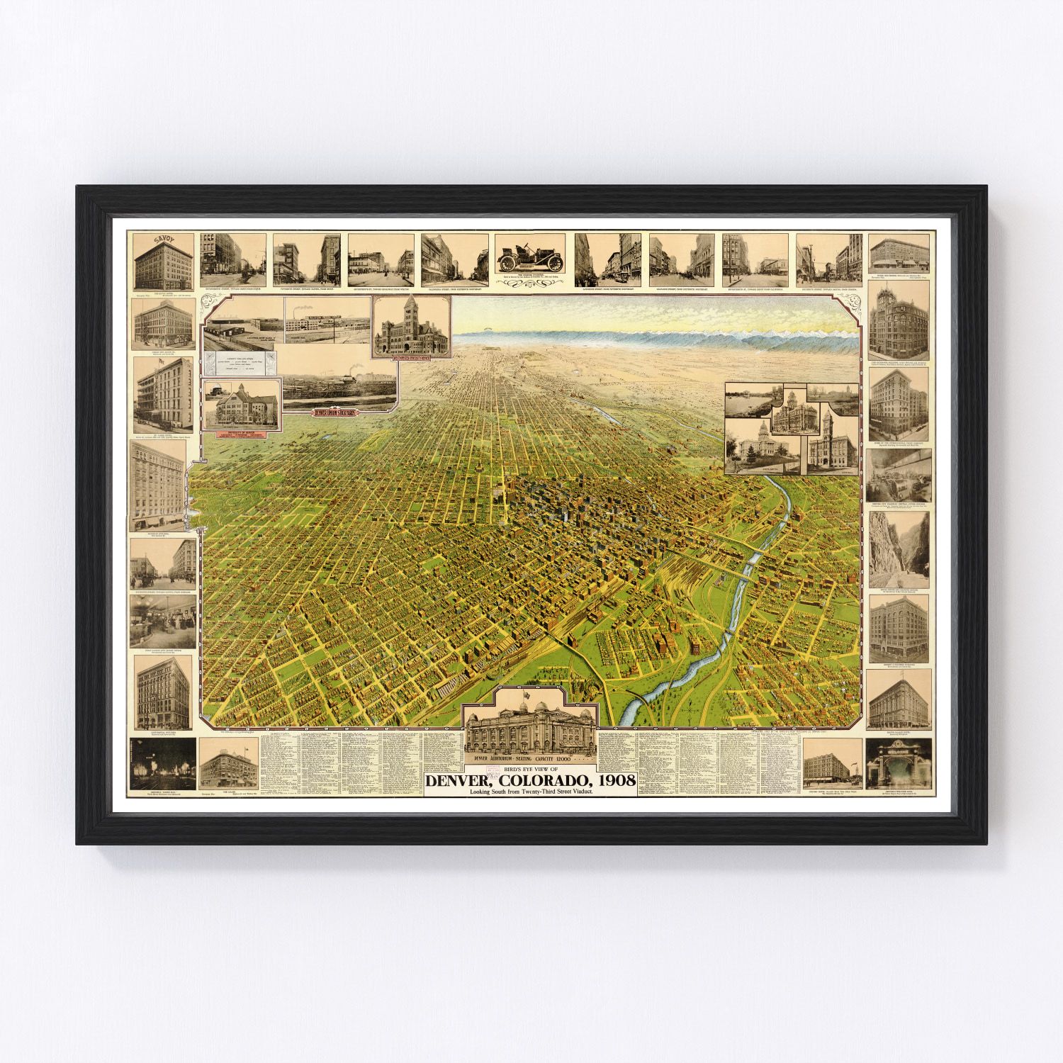 Vintage Map of Denver, Colorado 1907