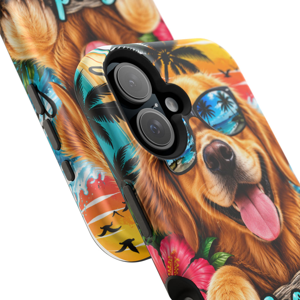 Phone Case — 'Good Vibes Only' Tropical Dog Impact-Resistant Case
