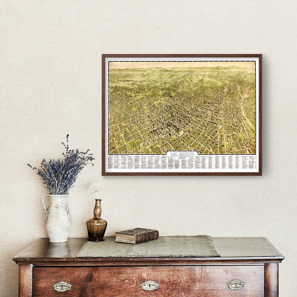 Vintage Map of Los Angeles, California 1909