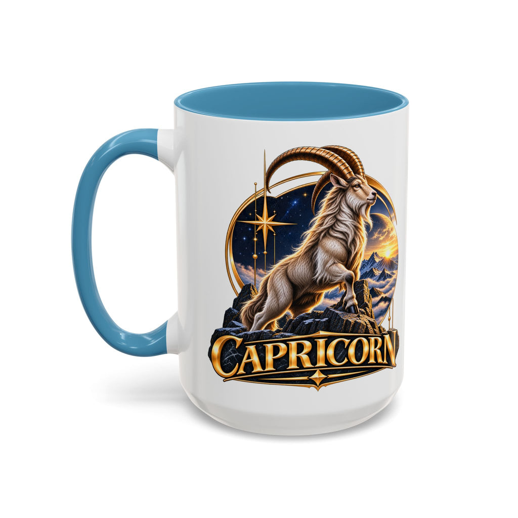 Capricorn Zodiac Coffee Mug — Astrological Goat Accent Mug (11/15oz)