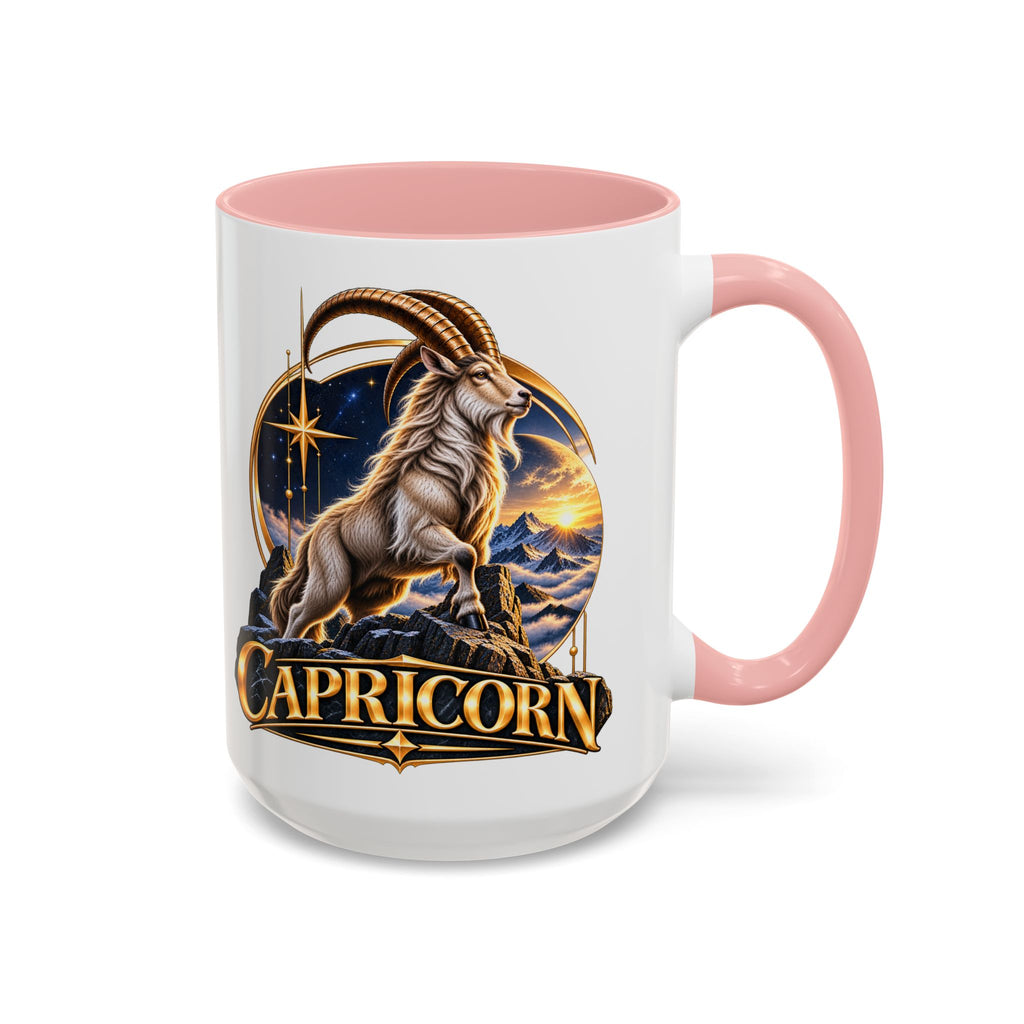 Capricorn Zodiac Coffee Mug — Astrological Goat Accent Mug (11/15oz)