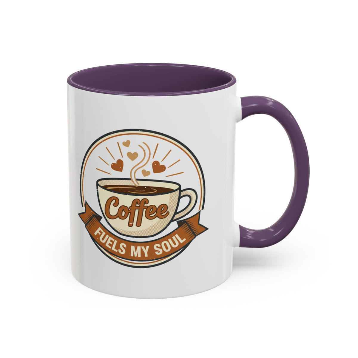Coffee Mug - "Coffee Fuels My Soul" Accent Ceramic Mug (11/15oz)