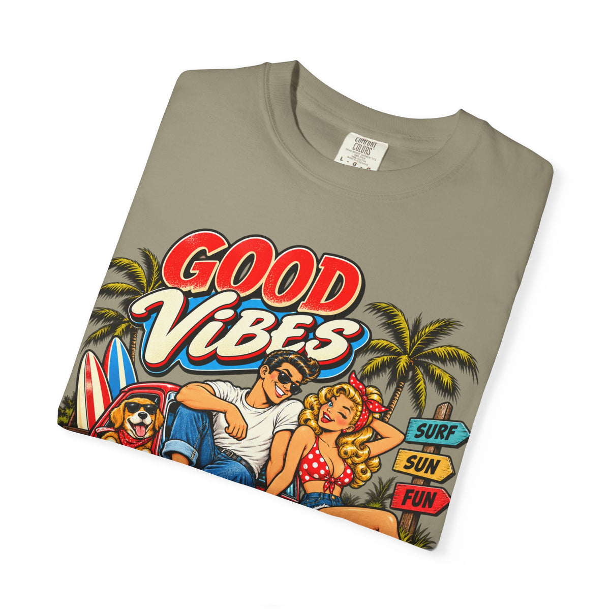 Good Vibes Retro Beach T-Shirt