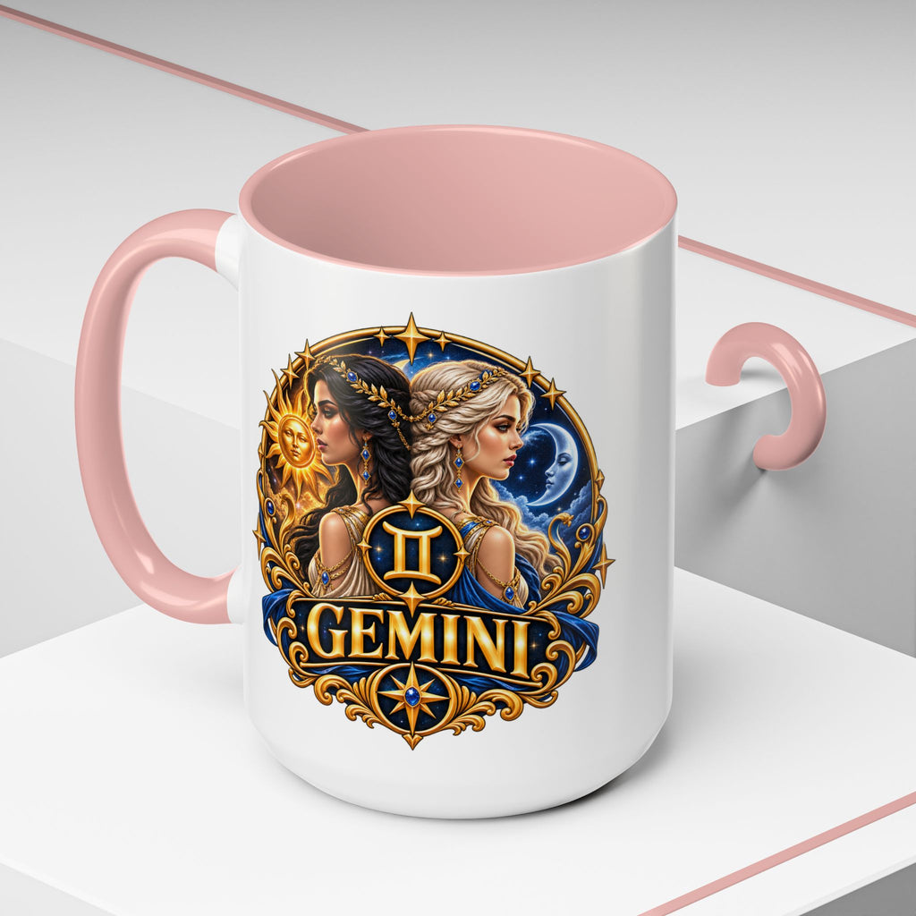 Gemini Zodiac Coffee Mug — Gemini Sign Astrology Accent Mug (11/15oz)